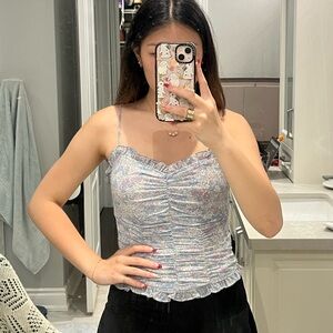 floral corset style ruched top